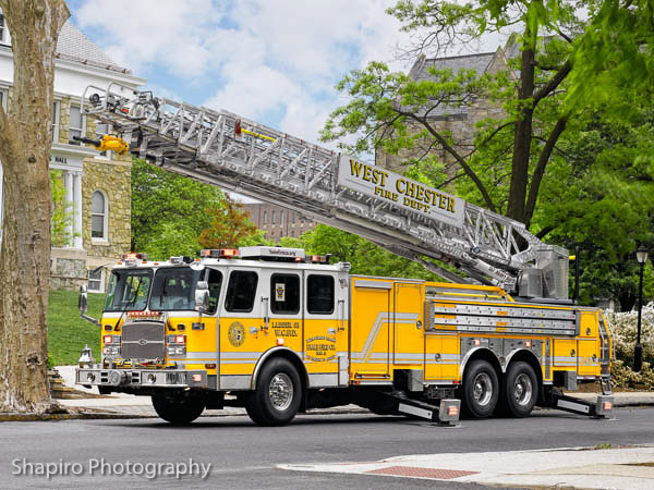 Fame Fire Company No. 3, Borough of West Chester, PA 2012 E-ONE Cyclone II HP137 aerial ladder truck Ladder 53 Larry Shapiro photography